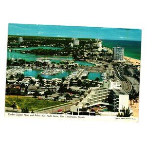Vintage Postcard Yankee Clipper Hotel Bahia Mar Yacht Basin Fort Lauderdale FL